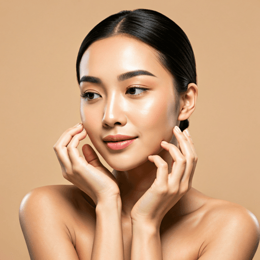 Asian woman with radiant glowing skin